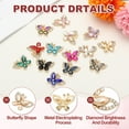 thumbnail image 3 of Uxcell 5 Pcs Butterfly Rhinestone, Crystal Butterflies for Crafts Flatback Charms Rhinestone Embellishments for Clothing Jewelry Making Women DIY Decoration, Champagne, 3 of 6