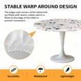 thumbnail image 6 of Wildflower Elastic Fitted Round Table Cover White Watercolor Floral Waterproof Outdoor Tablecloth for Holiday Party, Picnic, Patio & Dining Fits Tables Up to 45"-54", 6 of 8