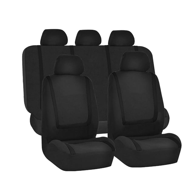 9 fundas universales para asientos de coche, gruesas y resistentes al desgaste, accesorio interior (negro)