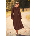 thumbnail image 4 of Vestido PRETTYGARDEN de manga larga con cuello en V y diseño Swiss Dot midi XXL, 4 of 8