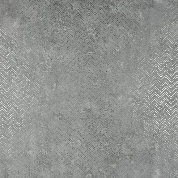 Brewster Luna Pewter Distressed Chevron Unpasted Non Woven Wallpaper, 27.5-in by 33-ft, 75.6 sq. ft.