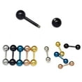 thumbnail image 3 of HEVIRGO Ear Studs Simple Wear-resistant Boys Punk Ball Barbell Earrings for Dating Stainless Steel Gold, 3 of 8