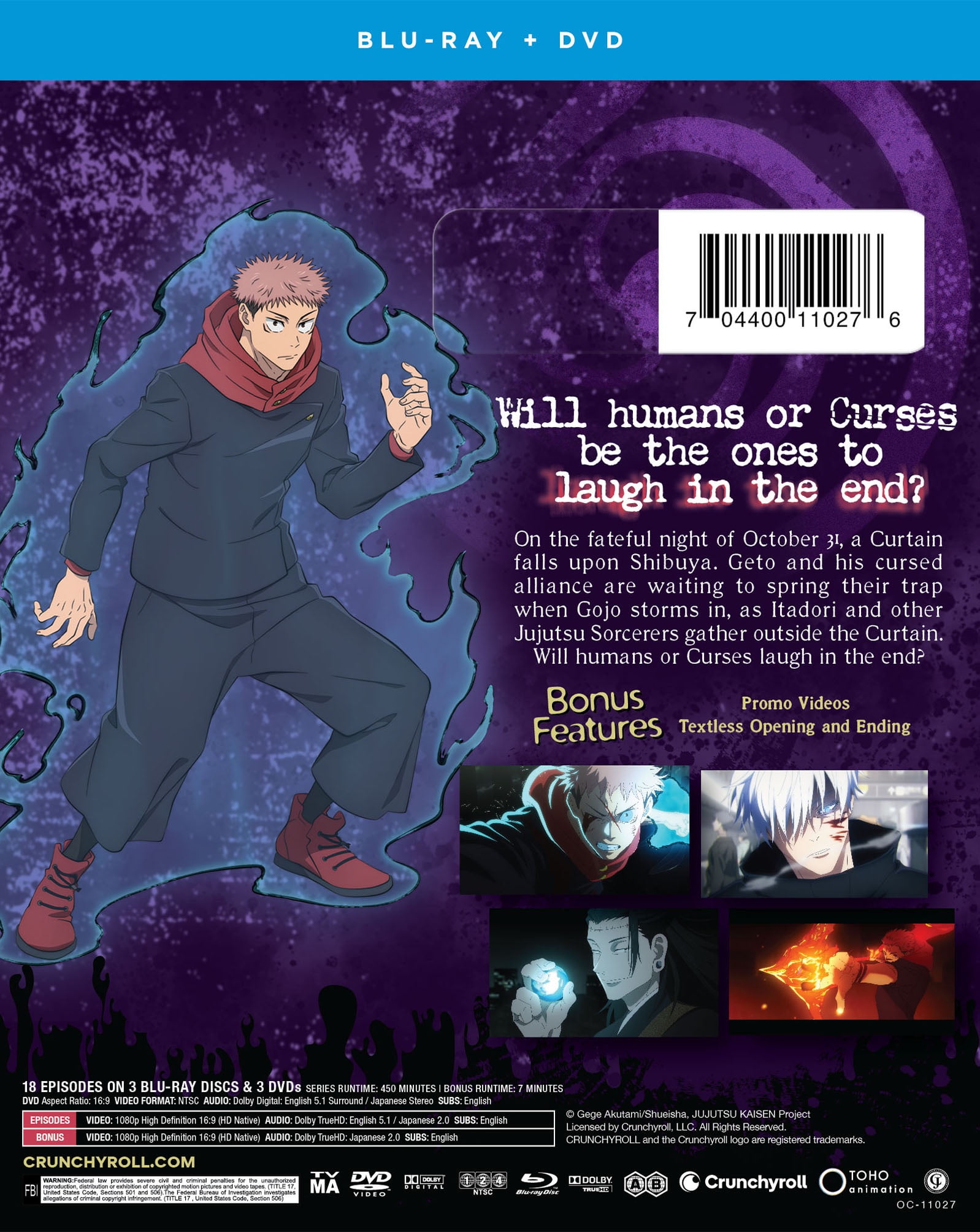 JUJUTSU KAISEN - Shibuya Incident Season 2 (Blu-ray + DVD) CrunchyRoll Action