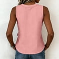 thumbnail image 5 of Nestiefly Womens Linen Wrap Tank Top V Neck Waist Side Tie Shirt Sleeveless Cotton Summer Blouses Asymmetrical Vest Tops Pink XL, 5 of 6