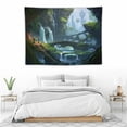 thumbnail image 3 of ONETECH Fantasy World Tapestry Fairytale Forest Enchanted Tree Tapestry Magical Forest Waterfall Wall Hanging for Home Decor Bedroom Living Room, 3 of 7