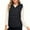 Black, variant on Women's Plus Size Sleeveless Down Vest with Hood, Black, Size XXL