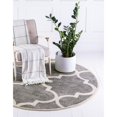 thumbnail image 2 of Unique Loom 3116020 8 x 8 ft. Austin Trellis Round Rug, Gray, 2 of 2