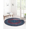 thumbnail image 3 of Rugs.com Mangata Collection Rug – 5' 3 Round Red And Blue Low Rug Perfect For Kitchens, Dining Rooms, 3 of 9