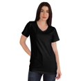 thumbnail image 1 of Inkmeso Basic V-neck Jersey T-shirt Short Sleeve Long Length Tee Workout Top For Womens, 1 of 8