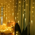 thumbnail image 5 of Led Icicle Lights for Christmas, Indoor and Outdoor Holiday Use, 8-function Controller Ice Bar String Curtain Light, Winter Decor Lighting, 1pc, Ihhxbz | 3.5m 11.5ft, White, 5 of 8