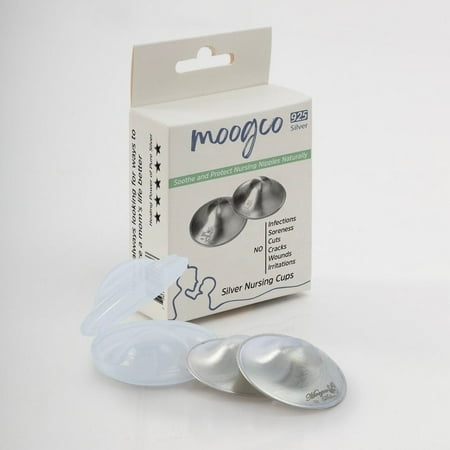 MoogCo Nipple Shields for Nursing Newborn, Newborn Essentials Must Haves, Soothe and Protect Your Nursing Nipples, The Original Silver Nursing Cups , 925 Silver
