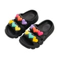 thumbnail image 4 of TAmten Kids Slide Sandals Kids Cloud Slides Boys Girls Shower Slippers Slip on Slide Sandals Non-slip Summer Beach Pool Shoes(Black,4), 4 of 6