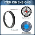 thumbnail image 3 of Anuncios Únicos 4Pcs Anillos Centrados en el Cubo de Rueda de Policarbonato Negro, Anillos de Amortiguación del Eje Central OD 79.6mm a ID 72.6mm, 3 of 7
