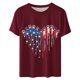thumbnail image 3 of Camisetas de Manga Corta para las Mujeres, Blusa de Manga Corta de la Moda Del Día de la Independencia Hecha de Poliéster Cómodo para la Primavera Verano, Blusas de Manga Corta para las Mujeres, 3 of 7