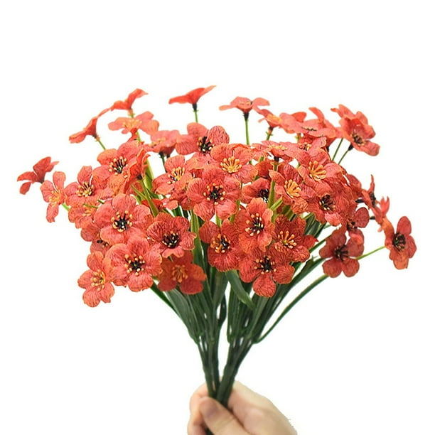 6x Plastic Artificial Spring Grass Flowers Plants Outdoor Uv Resistant Garden Uk Walmart Com Walmart Com