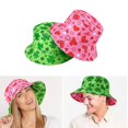 thumbnail image 2 of Unisex Heart&Shamrock Print Bucket Hat Outdoor Fisherman Hat with Double Side Print Anti Uv Hat for Friend Family, 2 of 4