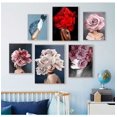 thumbnail image 3 of Pintura decorativa para sala de estar, decoración del hogar, flores, plumas, mujer, lienzo abstracto, arte de pared, impresión, póster, imagen, 3 of 4