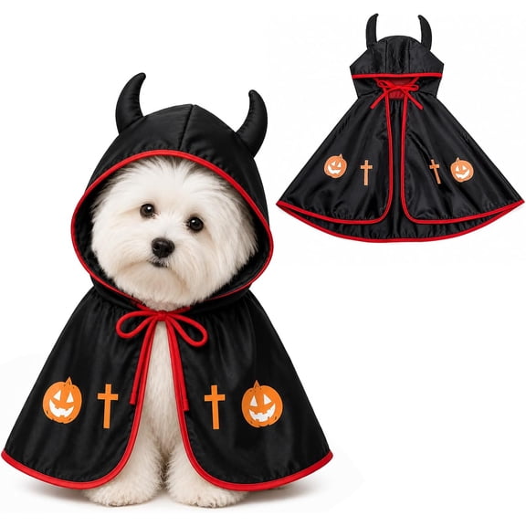Dog Costumes - Dog Halloween Costumes Vampire Cloak, Wizard Outfit, Witch Apparel Cape - Funny Party Dress Up Halloween Pet Costume for Small Medium Dogs