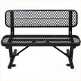 thumbnail image 5 of Outdoor Steel Bench | 4ft Weather Resistant for Patio Garden Porch Deck Lawn | Black | Slat Back, 5 of 6