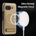 thumbnail image 4 of Magnetic for Google Pixel 9a PU Leather Case, Compatible with Magsafe, Built-in Invisible Stand, Premium Ultra Slim Adjustable Kickstand Protective Case for Google Pixel 9a, Desertgold, 4 of 7