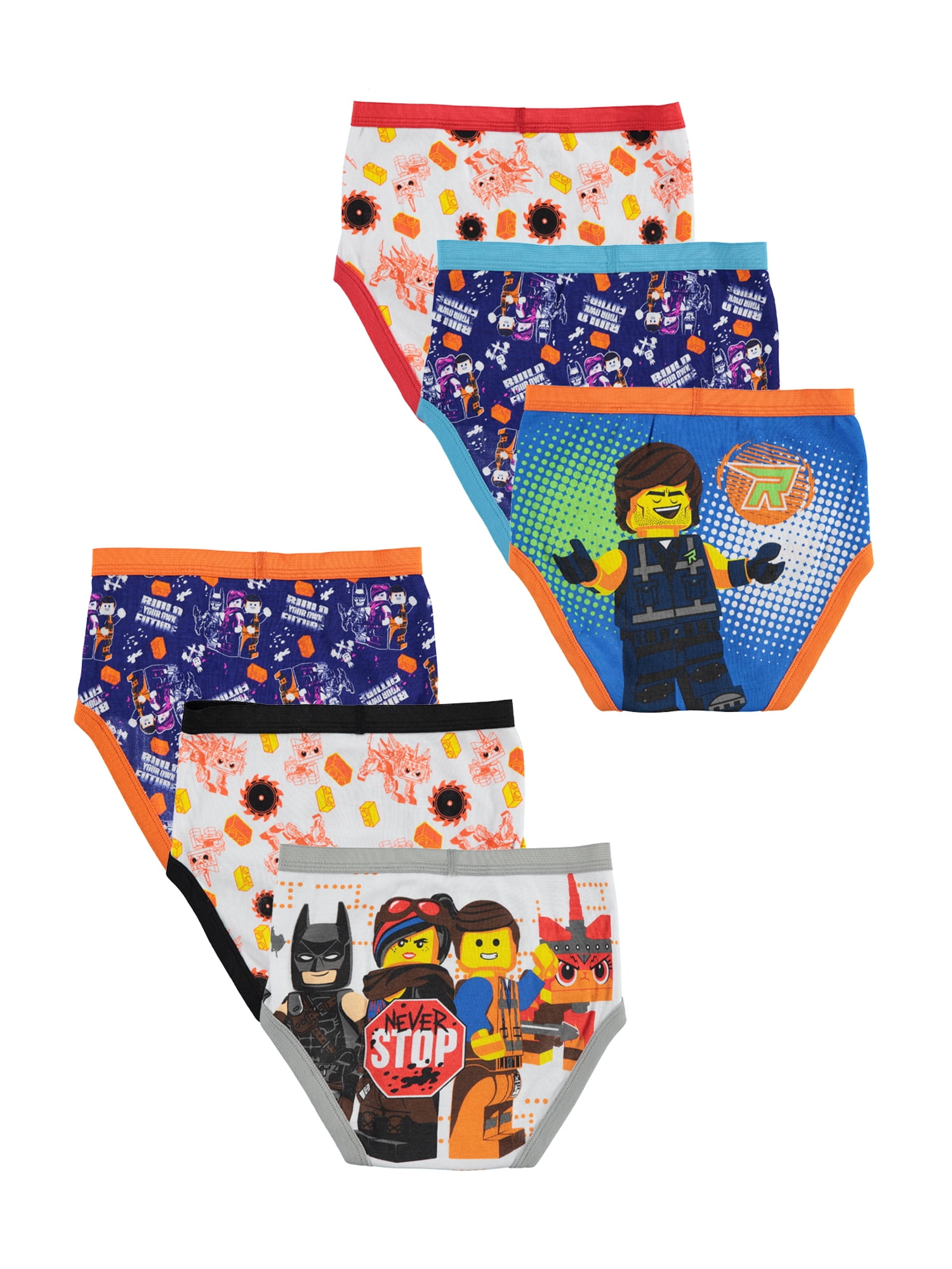 Pack of 5 Handcraft Little Boys Lego Movie Brief 
