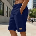 thumbnail image 5 of Gamivast Linen Shorts for Men Drawstring Elastic Waist Rolled Hem Shorts with Pockets Zip Relaxed Fit Mid Rise Shorts for Resort Days Casual Errands and Summer Outings, 5 of 6