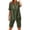 Green, variant on Womens Two Piece Sets Summer Spring Outfit Sets V-Neck Embroidered Tunic Top and Elastic Waist Bermuda Shorts