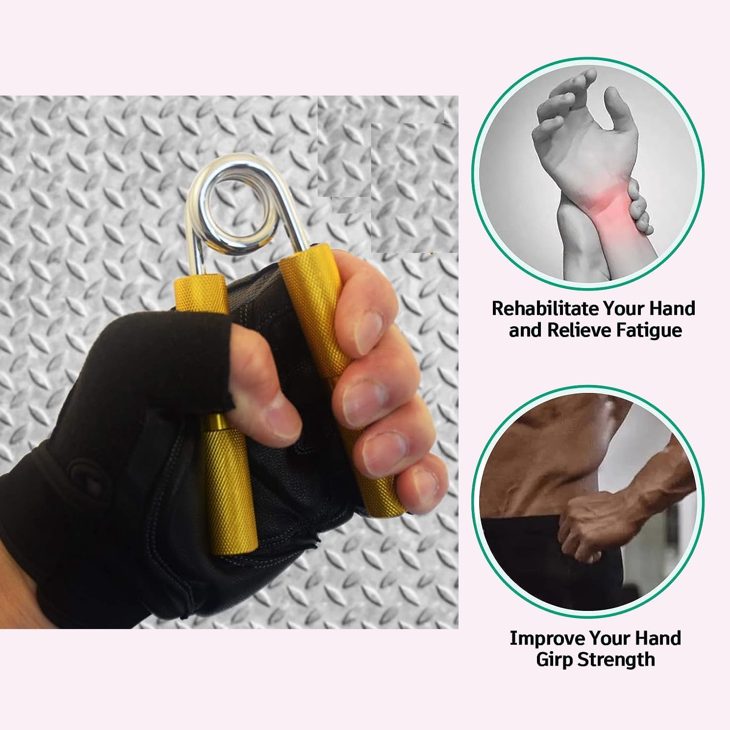 300 LB Heavy Duty Hand Grip Strengthener – Metal Grip Trainer for Forearm, Wrist & Finger Exercise