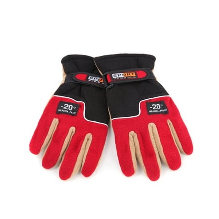 Adjustable Gloves Men Full Finger Fleece Outdoor Windproof Thermal Winter Ski Cycling Skiing