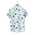 thumbnail image 6 of Handshe Men's Short Sleeve Button-Up Shirt with Heart Print, Casual for Valentine's Day and Daily Wear, 6 of 6