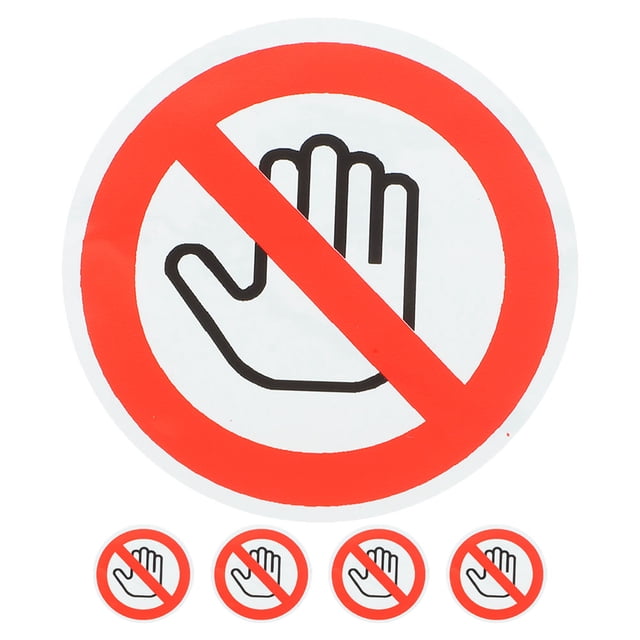 MOVTOTOP 5 Sheets Do Not Touch Warning Sign Removable Self Adhesive Labels Sticker Decal