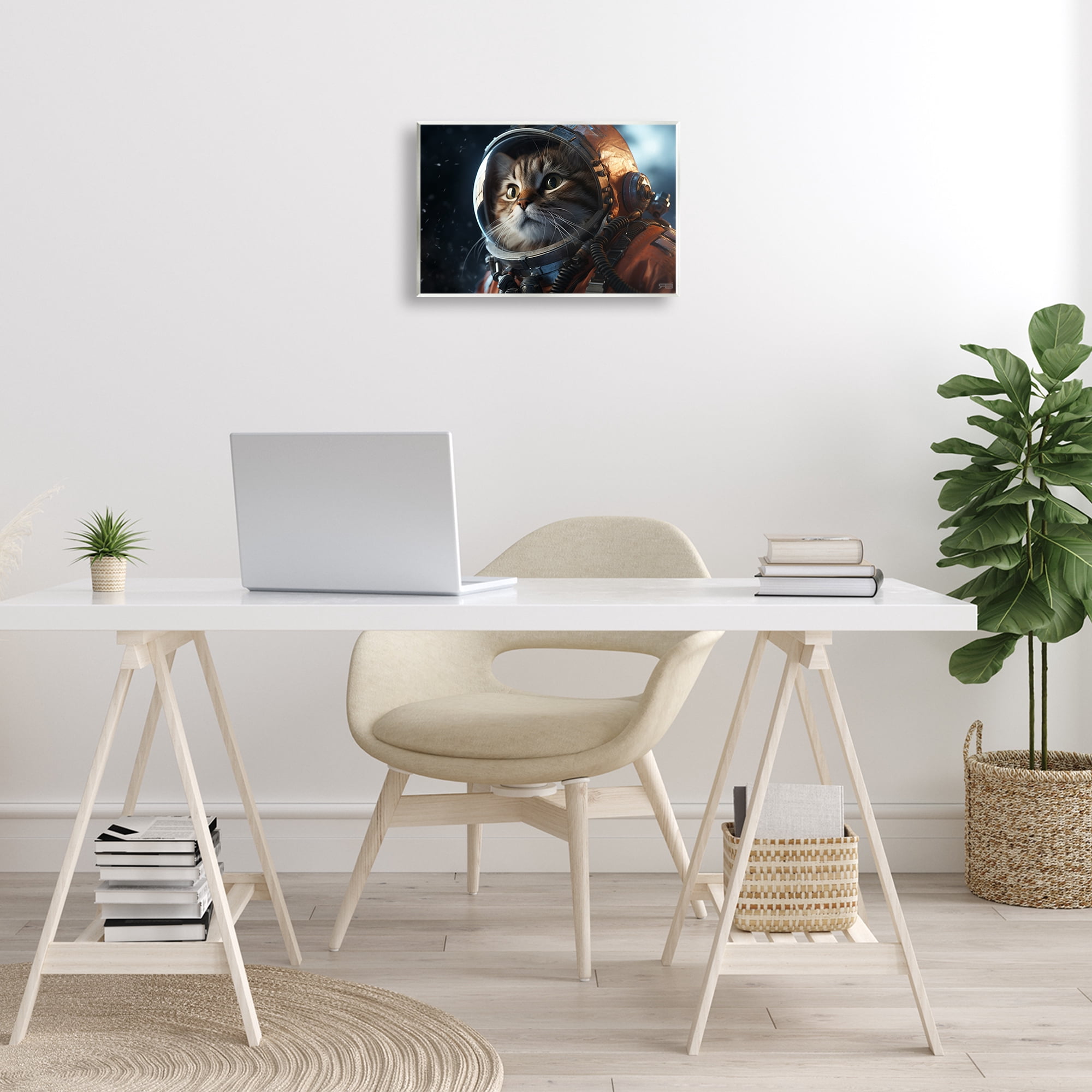 Stupell Industries Astronaut Cat in Space Animals & Insects Painting Unframed Art Print Wall Art, 15 x 10