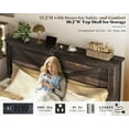 thumbnail image 6 of Papajet Full Bed Frame with Bookcase Headboard & Charging Station, 2 Storage Drawers, Black, 6 of 9