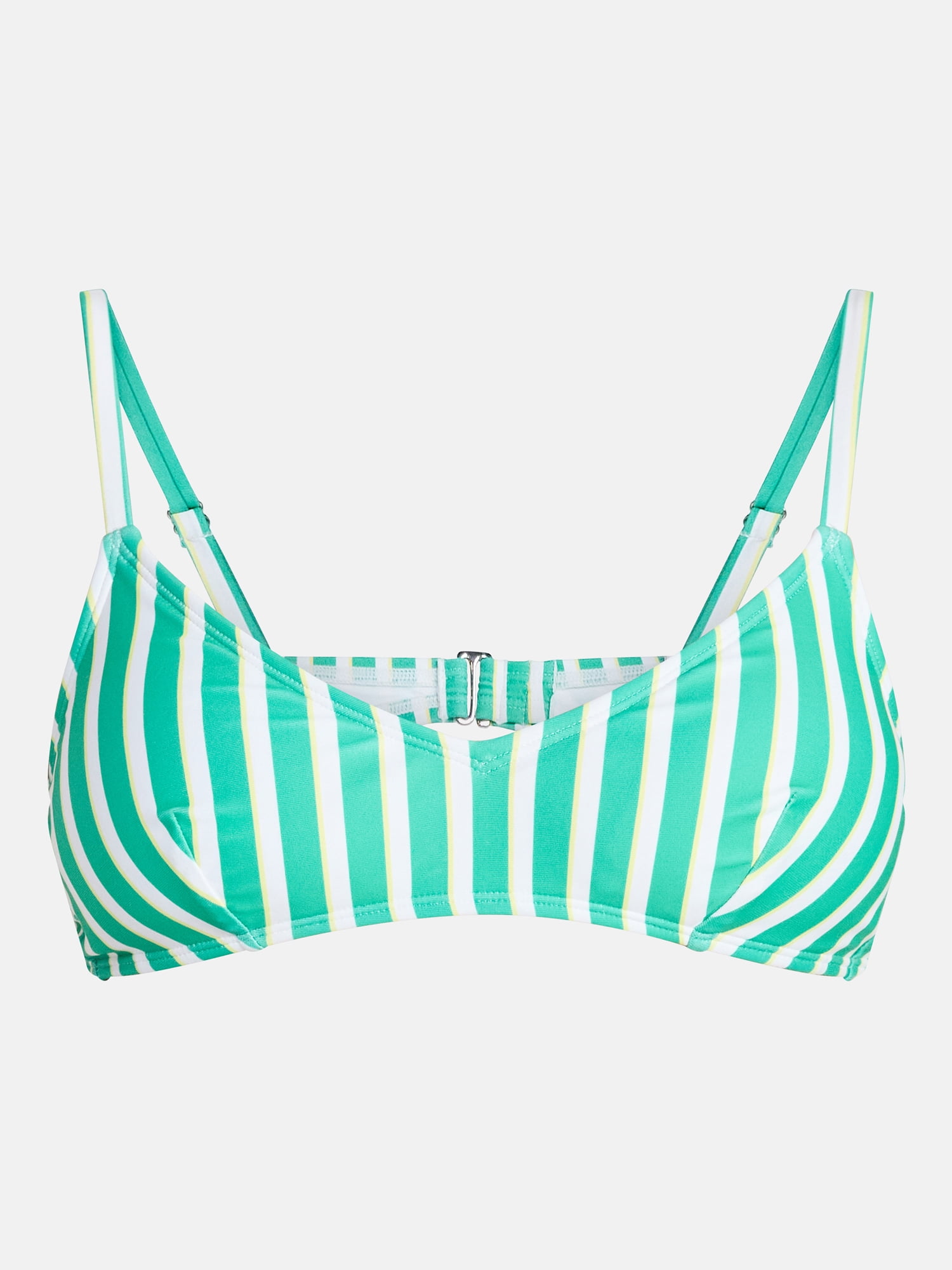 No Boundaries Sporty Striped Bralette Bikini Top, Women’s XXS-XXL