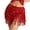 Red, variant on Belly Dance Skirt Sequin Tassel Waist Hip Scarf Exotic Style Tie Up Adjustable Thin Skirt Mesh Festivel Stage Performance Cosplay Mini Skirt Apron Wrap (Red, One Size)