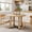 Natural Ash + Solid Wood+MDF + Dining Room, variant on 48 Inch Round Dining Table, Compact Farmhouse Style for 4 Seats, MDF Pedestal Base with Scratch Resistant Waterproof Surface for Kitchen Apartment