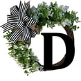 thumbnail image 4 of Tuvgenk Wreath Front Door Spring Wreath Plastic Green 15 inch Letter D Artificial Flower Circular Decor Home Decor, 4 of 5