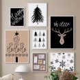thumbnail image 3 of Pintura en lienzo de dibujos animados de ciervo de nieve, arte de pared de reno, impresiones de carteles nórdicos, imágenes de pared, decoración de sala de estar, regalo de Feliz Navidad, 3 of 4