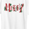 thumbnail image 3 of Instant Message - Merry With Garland Christmas - Women's Short Sleeve Graphic T-Shirt, 3 of 6