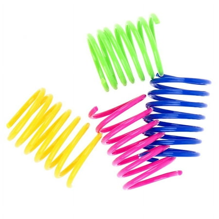 20pcs Durable Colorful Plastic Springs Cat Pet Toy Coil Spiral Springs