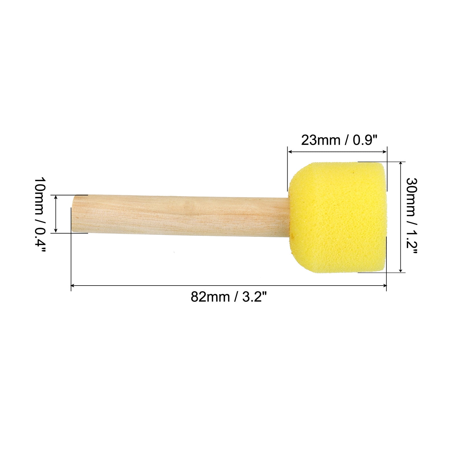 Uxcell 1.5 Paint Sponges for Painting, 40 Pack Round Painting Sponge Foam  Brush Wooden Handle, Yellow 