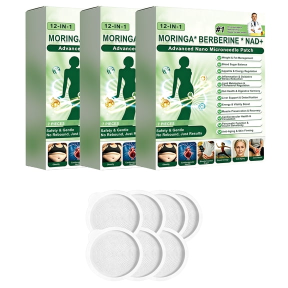 2026 New Nano Mikron 12-in-1 Patch, Advanced Herbal Skin Patch for Women & Men, Gentle Non-Irritating Design for All Skin Types (3Box)