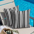 thumbnail image 4 of Throw Pillow Covers, Black Line Striped 16x16 Pillow Covers for Couch/Sofa/Bed, Farmhouse Modern Geometric Stripes Decorative Square Linen Cushion Pillowcase for Home Decor, 4 of 9