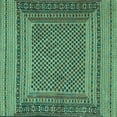 thumbnail image 1 of Ahgly Company Machine Washable Indoor Square Southwestern Turquoise Blue Country Area Rugs, 8' Square, 1 of 4