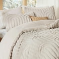 thumbnail image 4 of Juego de edredón Bedsure Boho King, color beige, 3 piezas, acogedor, 4 of 7