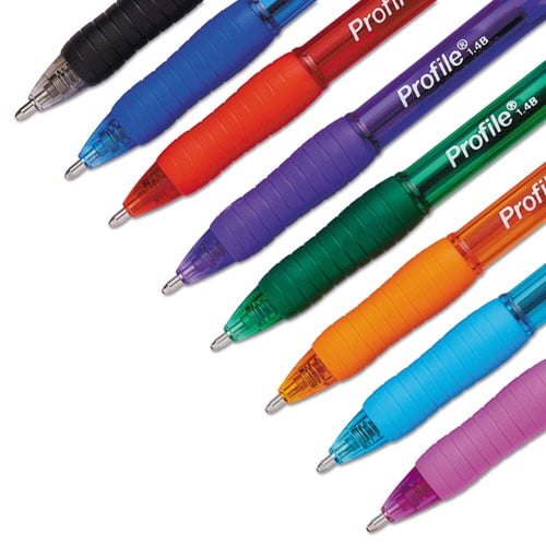 Paper Mate Profile Retractable Ballpoint Pens Bold Point 1.4 mm Translucent  Barrel Blue Ink Pack Of 12 - Office Depot