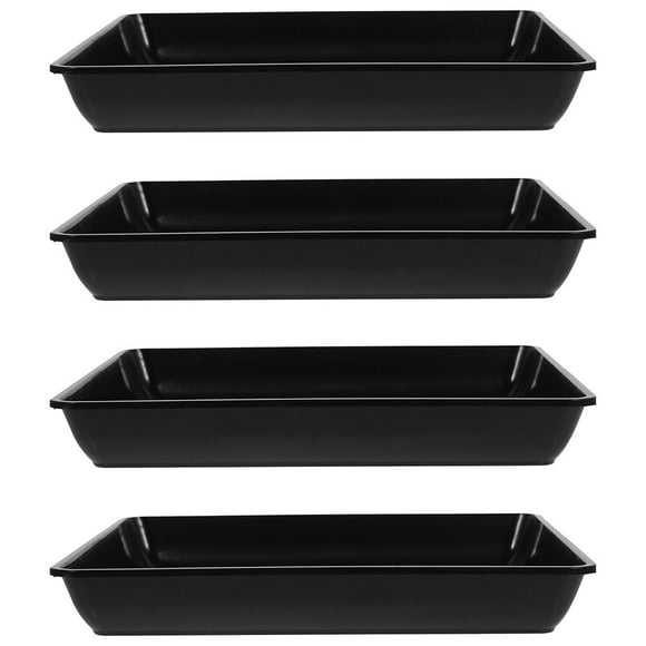 HEALEEP 4Ud Bandejas Para Plantas Resistentes De Polipropileno Negro Para Hogar Y Oficina