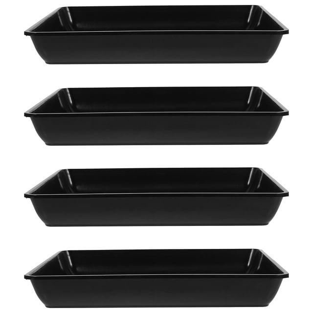 HEALEEP 4Ud Bandejas Para Plantas Resistentes De Polipropileno Negro Para Hogar Y Oficina