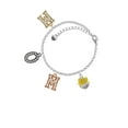 thumbnail image 2 of Delight Jewelry Hot Yellow Hibiscus Flowers Spinner Multi-Colored Crystal Mom Charm Bracelet, 2 of 4
