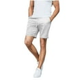 thumbnail image 2 of Summer Mens Shorts Plus Size Elastic Waist Drawstring Short Pants for Men Summer Casual Loose Beach Vacation Holiday Men Shorts with Pockets S-3XL, 2 of 6